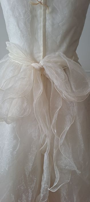 Vestido Cerimónia 6/7 Anos Organza beje