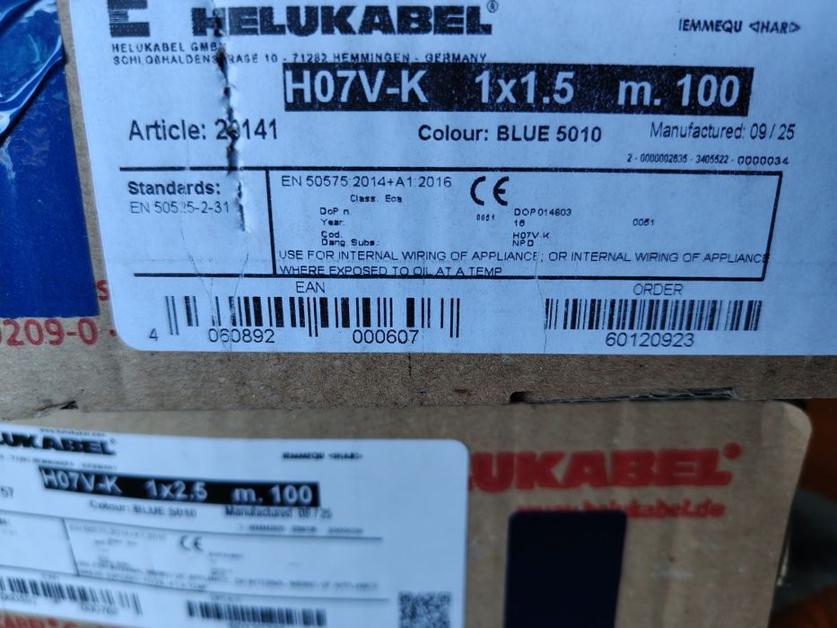 Przewód 1x2,5 linka niebieski