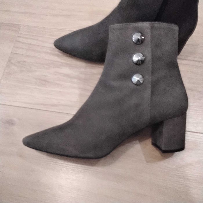 Botins Sofia Costa, camurça cinza, 39