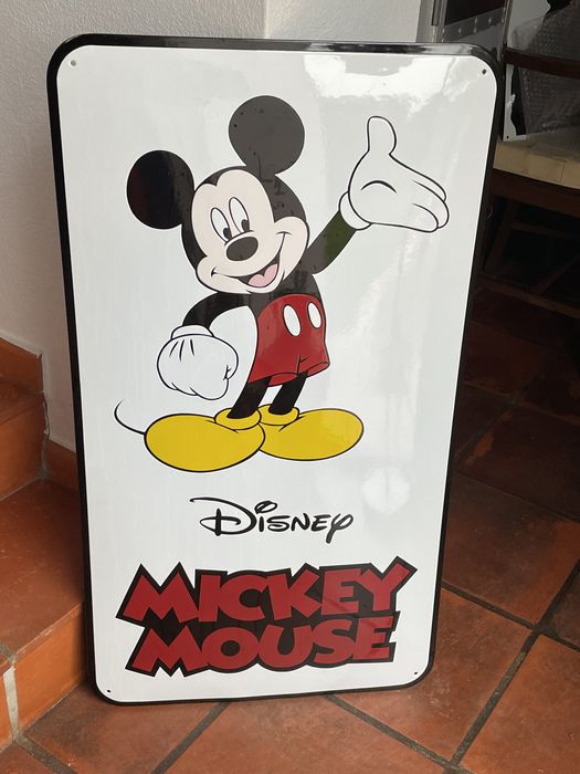 Placa esmaltada Mickey Mouse 90x50cm