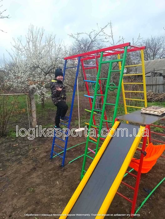 Игровая площадка, детский спортивный комплекс, горка, домик, качели