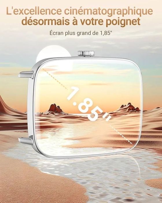 Смарт годинник Smart Watch Fitpolo IDW28 Silver, 1.85” HD дисплей, Bluetooth дзвінки, 100+ режимів, IP68. Металевий ремінець.