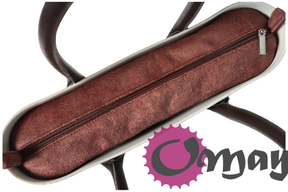 Czekoladowy organizer do OBAG MINI welur brązowy 2 kieszenie OMAY
