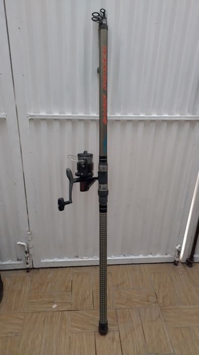 Cana de pesca surf power 4,20m e carreto
