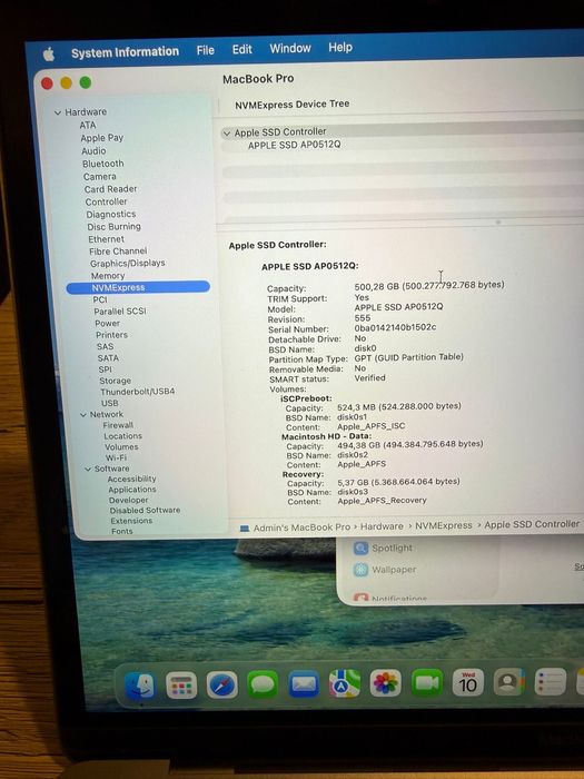 MacBook Pro 13” 2020 – M1 / 16 GB RAM / 512 GB SSD