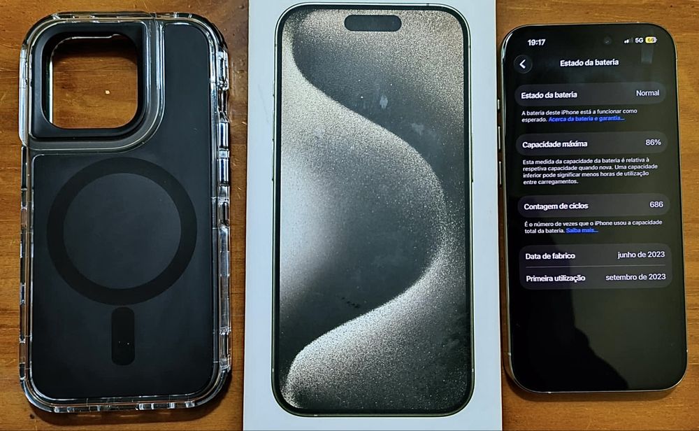 Iphone 15 Pro 256GB Cinza Titanium