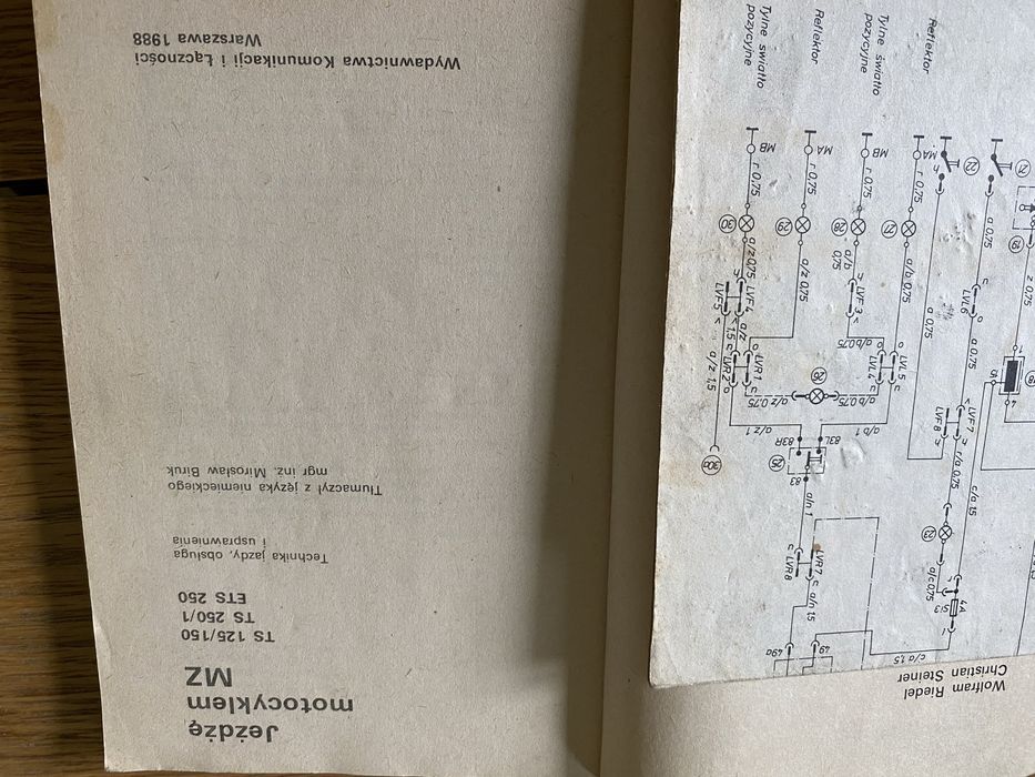 Instrukcja  obsługi mz etz 150 250 simson jawa  ts