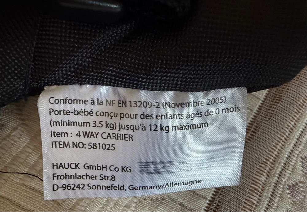 Переноска рюкзак-кенгуру Hauck 4 Way Carrier Black