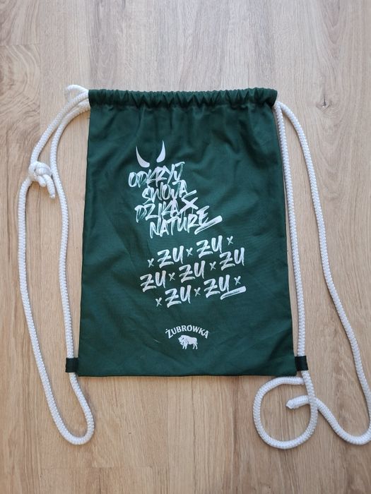 Żubrówka worek sportowy plecak zielony A4 na buty