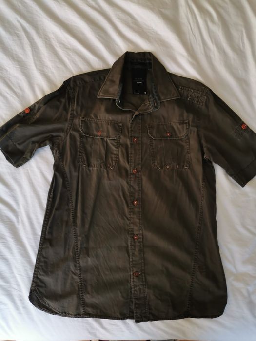 Lote de 3 camisas homem caqui preto M G-Star Raw Guess