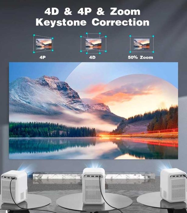 Projektor LCD HPXpro x10 mini biały 1080p 4K 350ANSI przenośny SmartTV