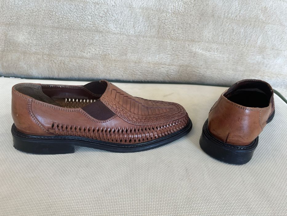 Century letnie skórzane buty męskie plecionka 41