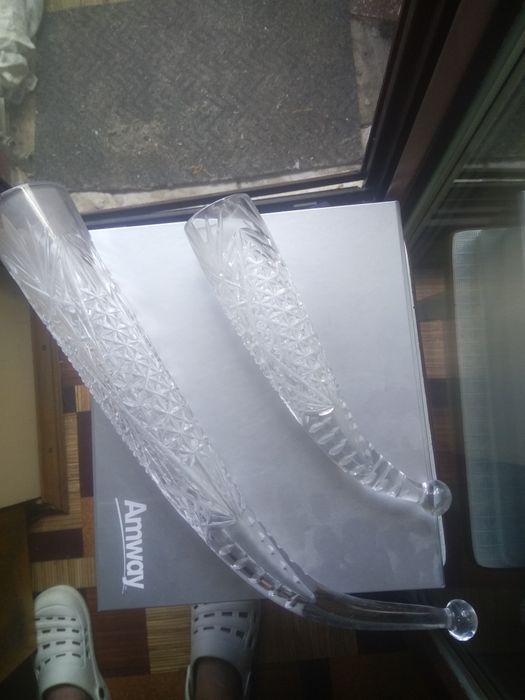 Винтажные хрустальные бокалы кубки рог