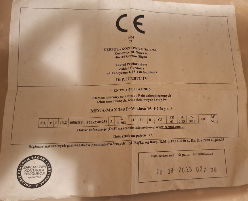 Pustak ceramiczny CERPOL