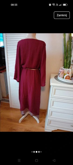 Sukienka burgund długa viskoza