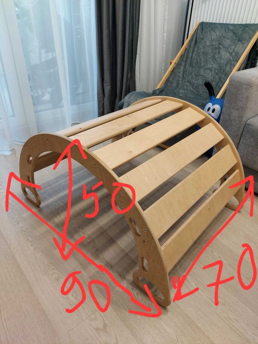Drewniany bujak + zjeżdżalnia dla dziecka
