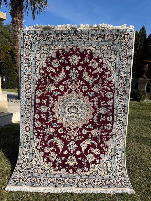 Idealny kaszmirowy dywan perski Iran Nain +jedwab 170x110 gal. 13 tyś