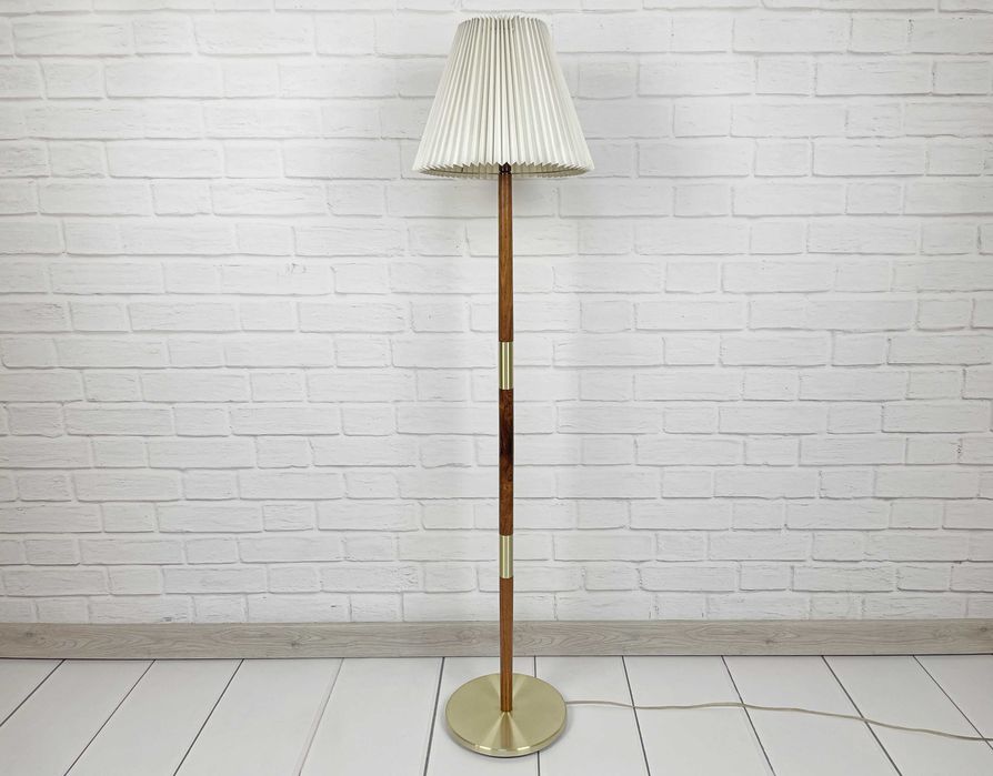 Skandynawska lampa podłogowa z polisandru – Dania lata 60, Mid-Century