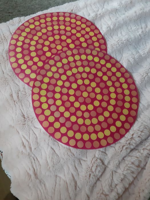 Podkładki koła ikea vintage używane lato koła kropki ikea boho na stół