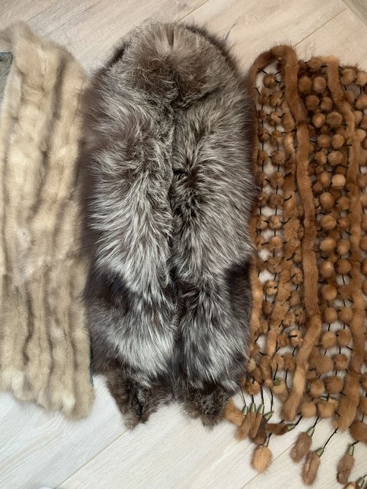 Шарф накидка норка чорнобурка