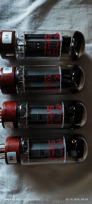 Lampy elektronowe EL34B Nowe dobrana kwadra 4 sztuki