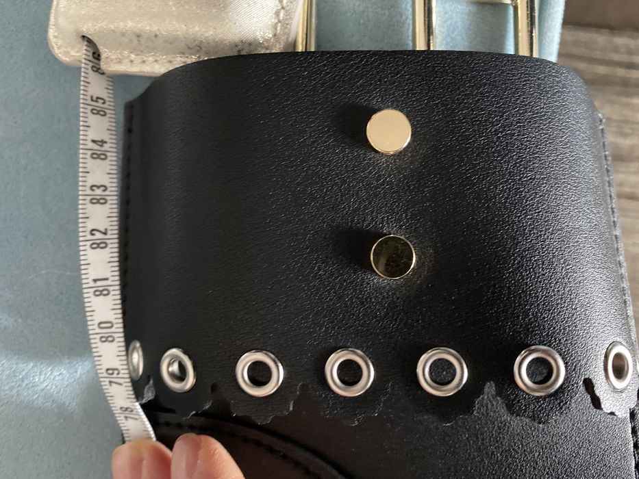 Pasek szeroki czarny z cwiekami