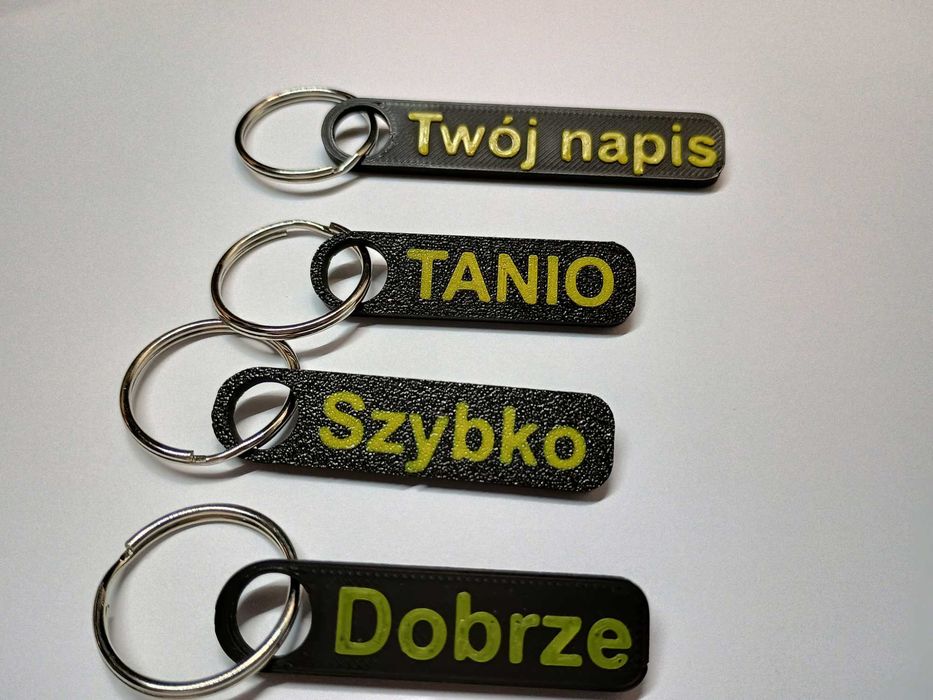 Brelok z własnym napisem DRUK 3D Napis do wyboru