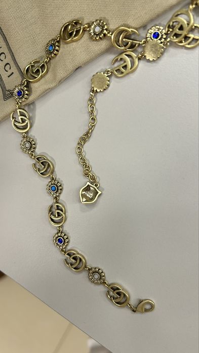 Piekny choker naszyjnik Gucci kwiatki bransoletka
