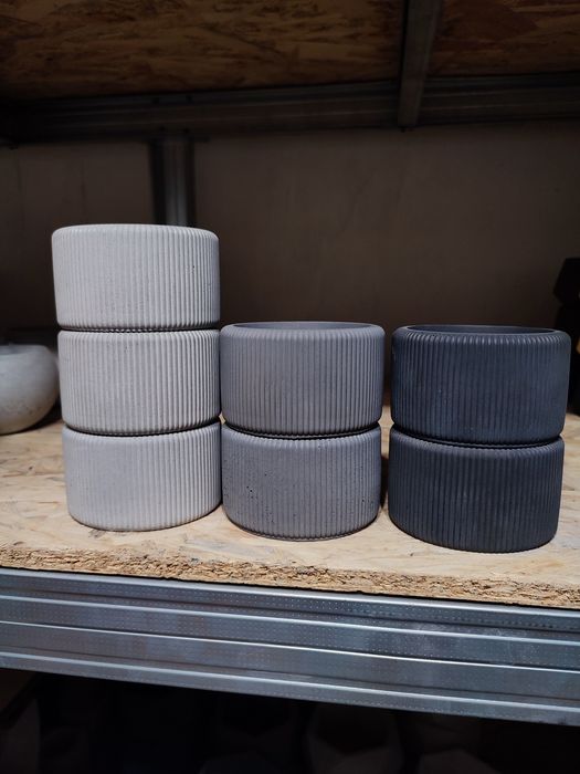 Бетонні ємності для свічок ручної роботи, кашпо під свічки, декор