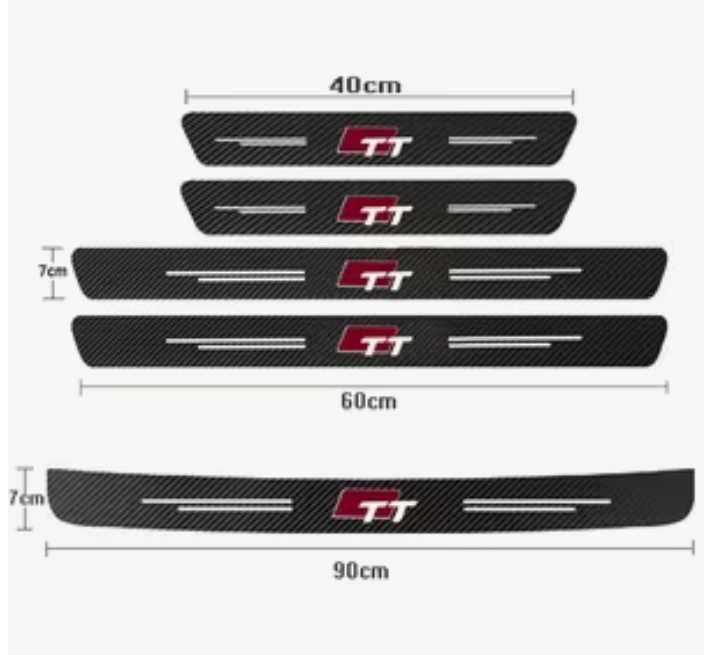 Autocolantes (fibra de carbono) para bases das portas do carro