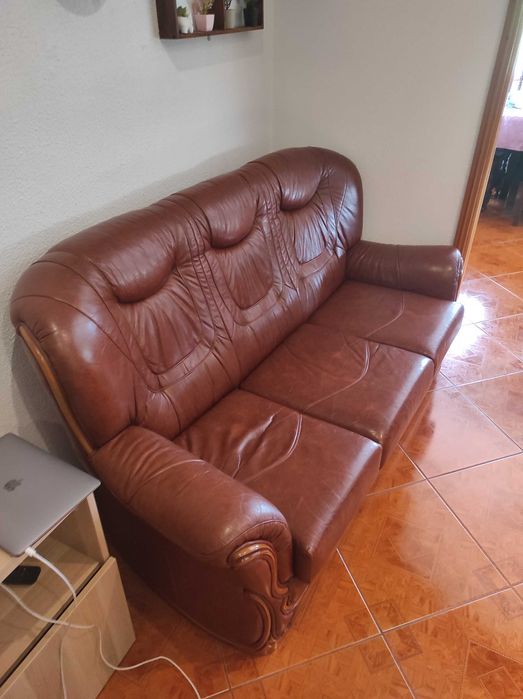Jogo de sofá  castanho