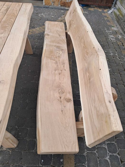 Stół i Ławki DĘBOWE, ogrodowe, do altany lub domu NOWE