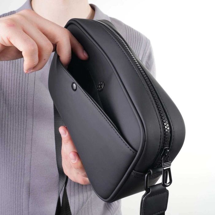 Mala Tiracolo Preta Unissexo Nova + Clip Premium para Dinheiro de Oferta