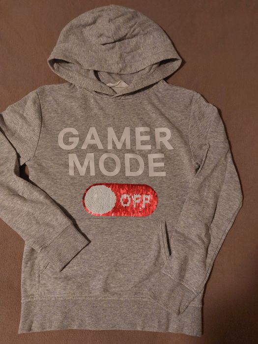 Sweater com capuz e desenho reversível tamanho 8 a 10