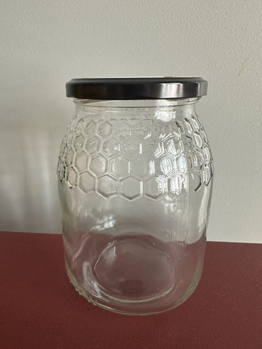 Frascos de mel com tampa