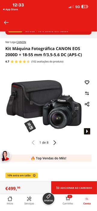 Camera canon 2000D
