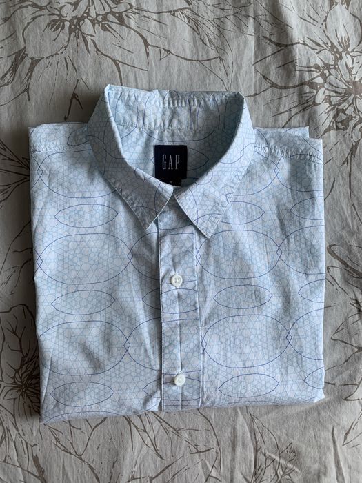 koszula męska GAP niebieska biała krótki rękaw M