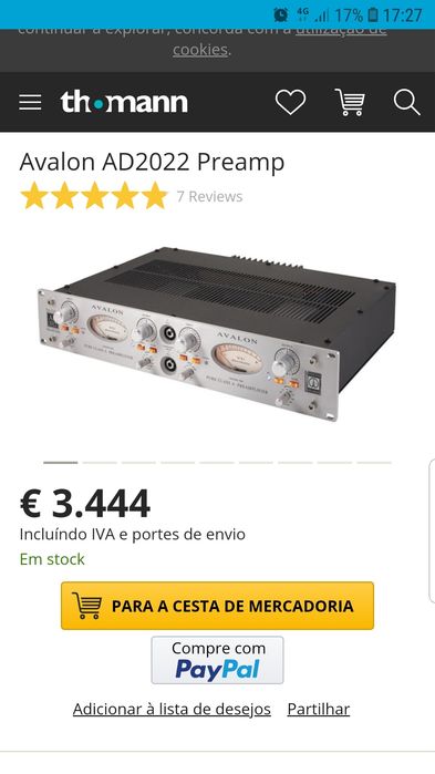 Pre Amplificador Avalon Ad2022