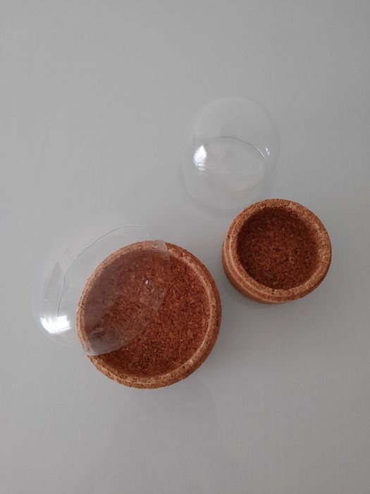 Conjunto 2 caixas cortiça e vidro IKEA Sammanhang