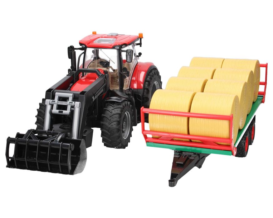 BRUDER 03198 traktor Case Optum z przyczepą do balotów zestaw