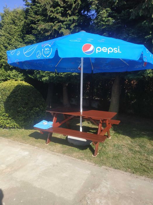 Parasol ławostół solidny dębowy ogrodowy
