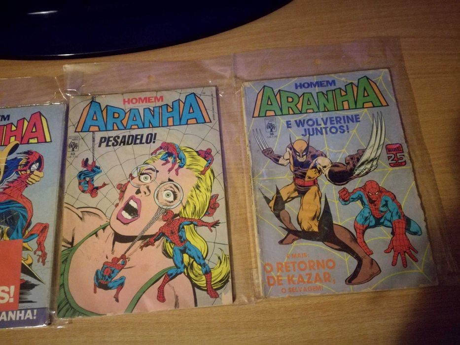 Lote 9 livros antigos Banda Desenhada/Comics Spider Man (Homem-Aranha)