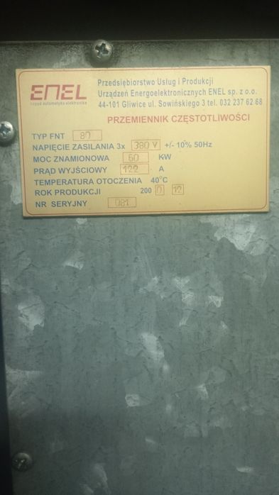 Przemiennik częstotliwości falownik inwerter 60 KW