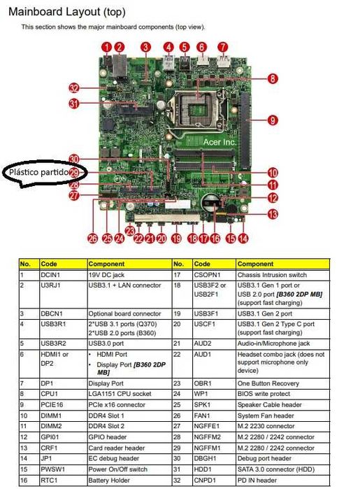 Motherboard acer veriton n4660g
