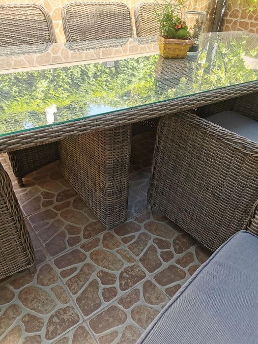 Okazja, komplet ogrodowy xxl stół i 8 foteli