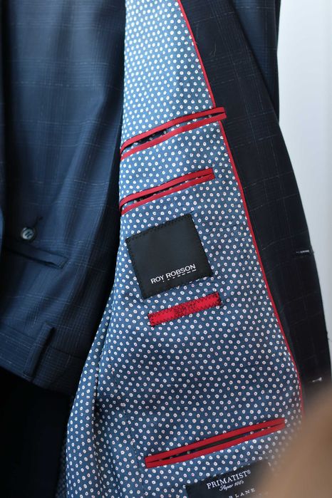 Чоловічий костюм Roy Robson Slim Fit, темно-синій в клітинку, р 52-54.