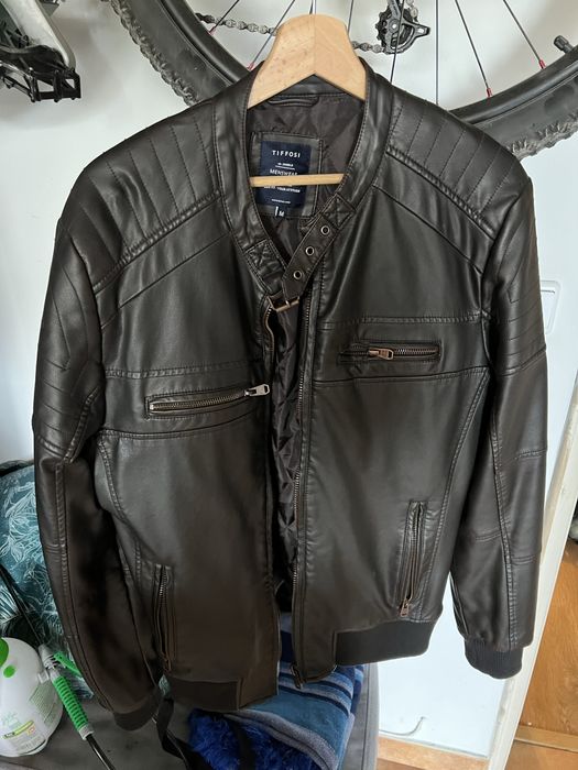 Casaco couro escuro Tiffosi - tamanho M