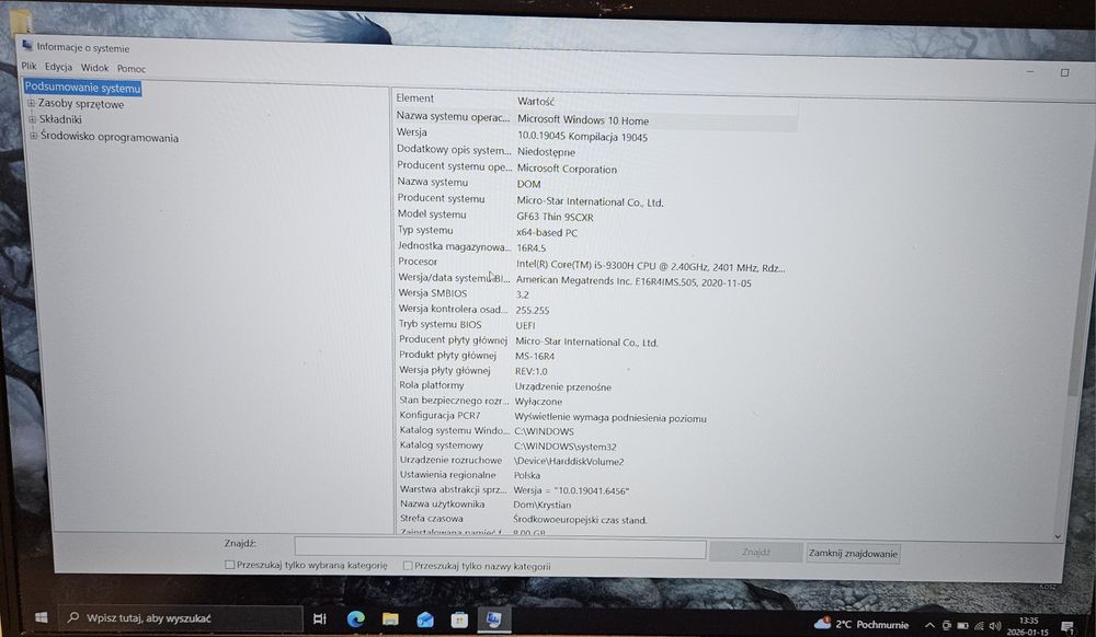248/26 Laptop MSI MS 16R4 !!! Okazja !!!