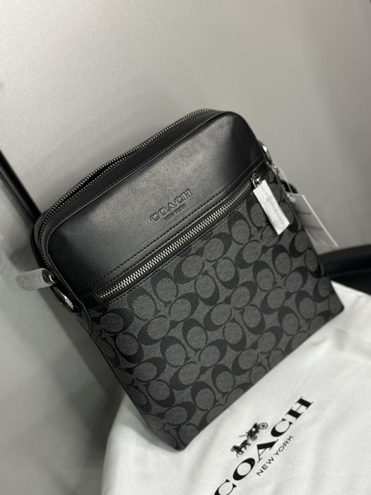 Сумка барсетка мужская коач кожанная coach