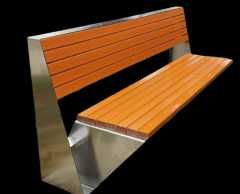 Ławka z oparciem ze stali nierdzewnej